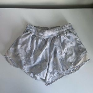 Lululemon white and grey athletic shorts